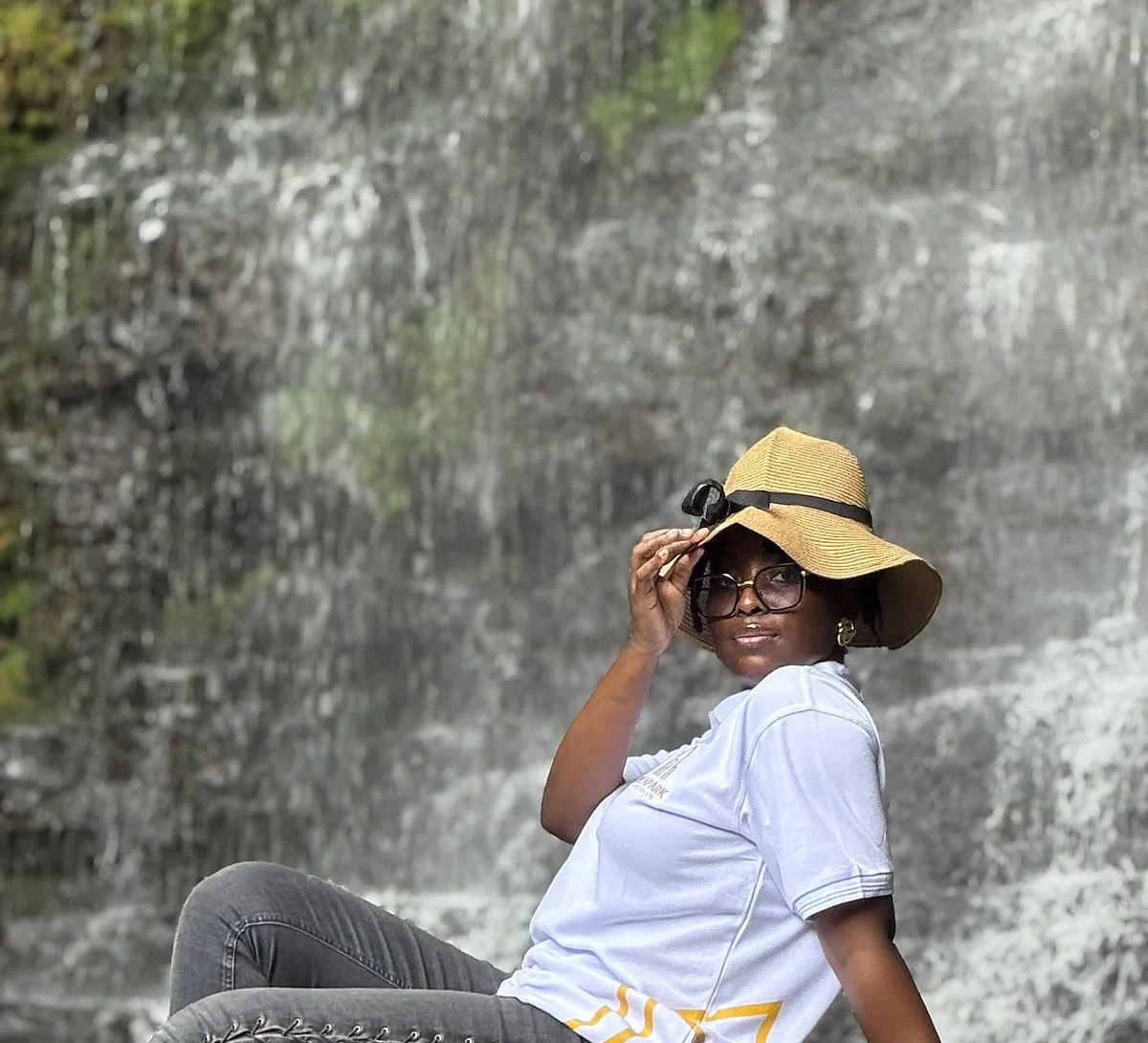 Villapark team at a Peduase waterfall