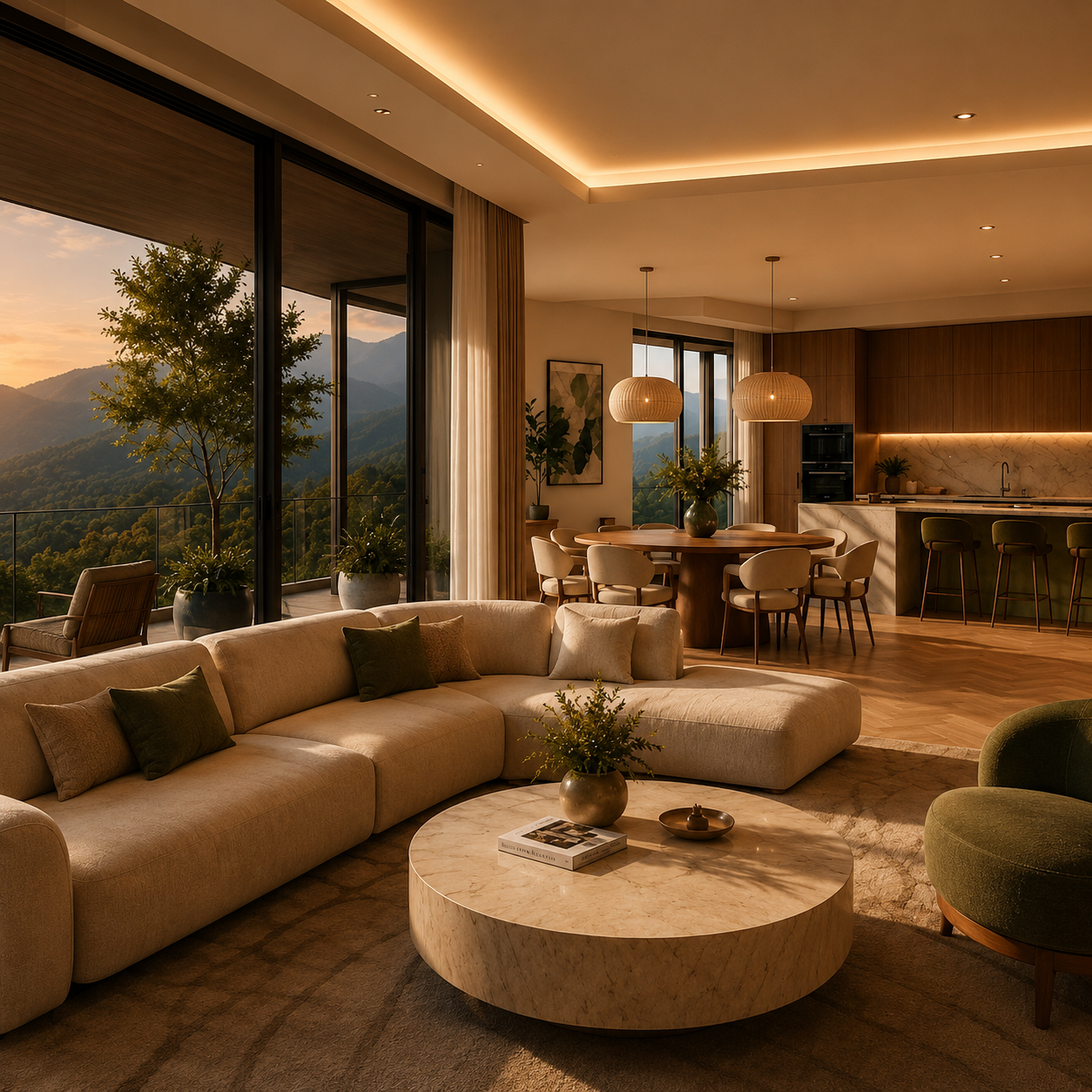 Refined Villapark living interior